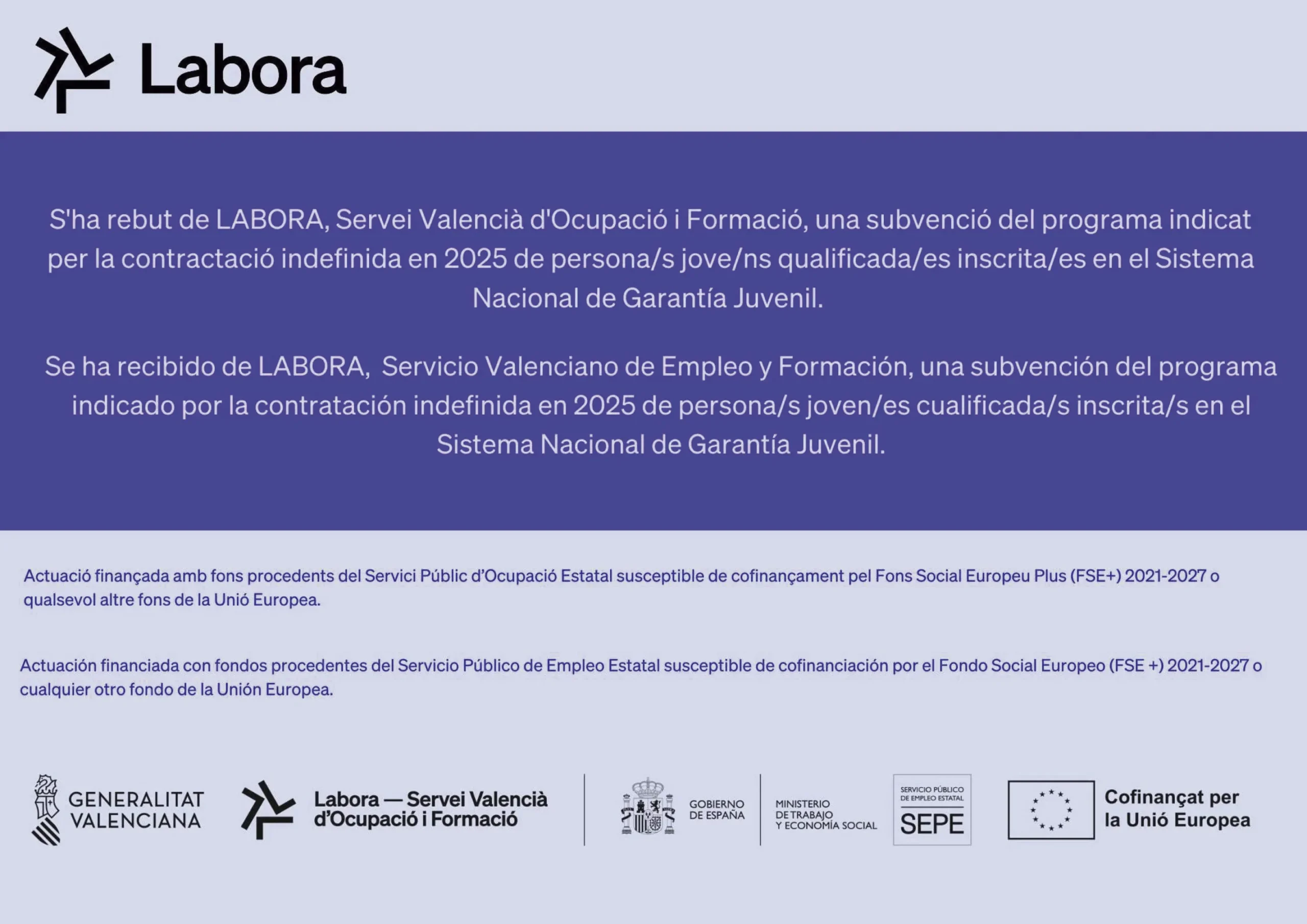 CARTEL SUBVENCIONES GARANTIA JUVENIL 2025